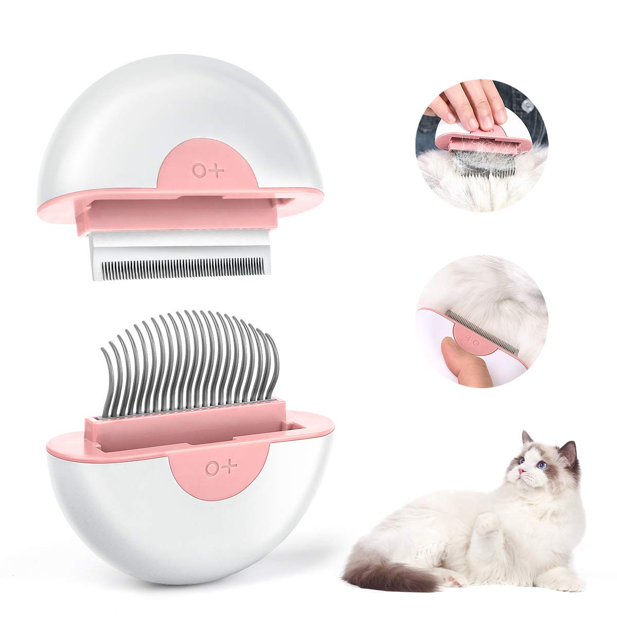 2 IN 1 Cat Comb Pet Grooming Hair Remover Supplies Cat Accessories Brush for Shedding Grooming Dogs Massage Comb Shedding Tools - petsany