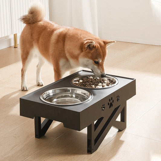 Elevated Adjustable Dog Bowl Stainless Steel Large Food Water Bowls Feeders with Stand Feeding Double Bowls Lift Tabel for Pet - petsany