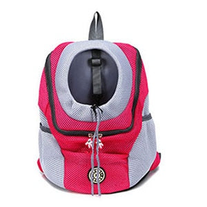 Out Double Shoulder Portable Travel Backpack Outdoor Pet Dog Carrier Bag Pet Dog Front Bag Mesh Backpack Head Pet Supplies - petsany