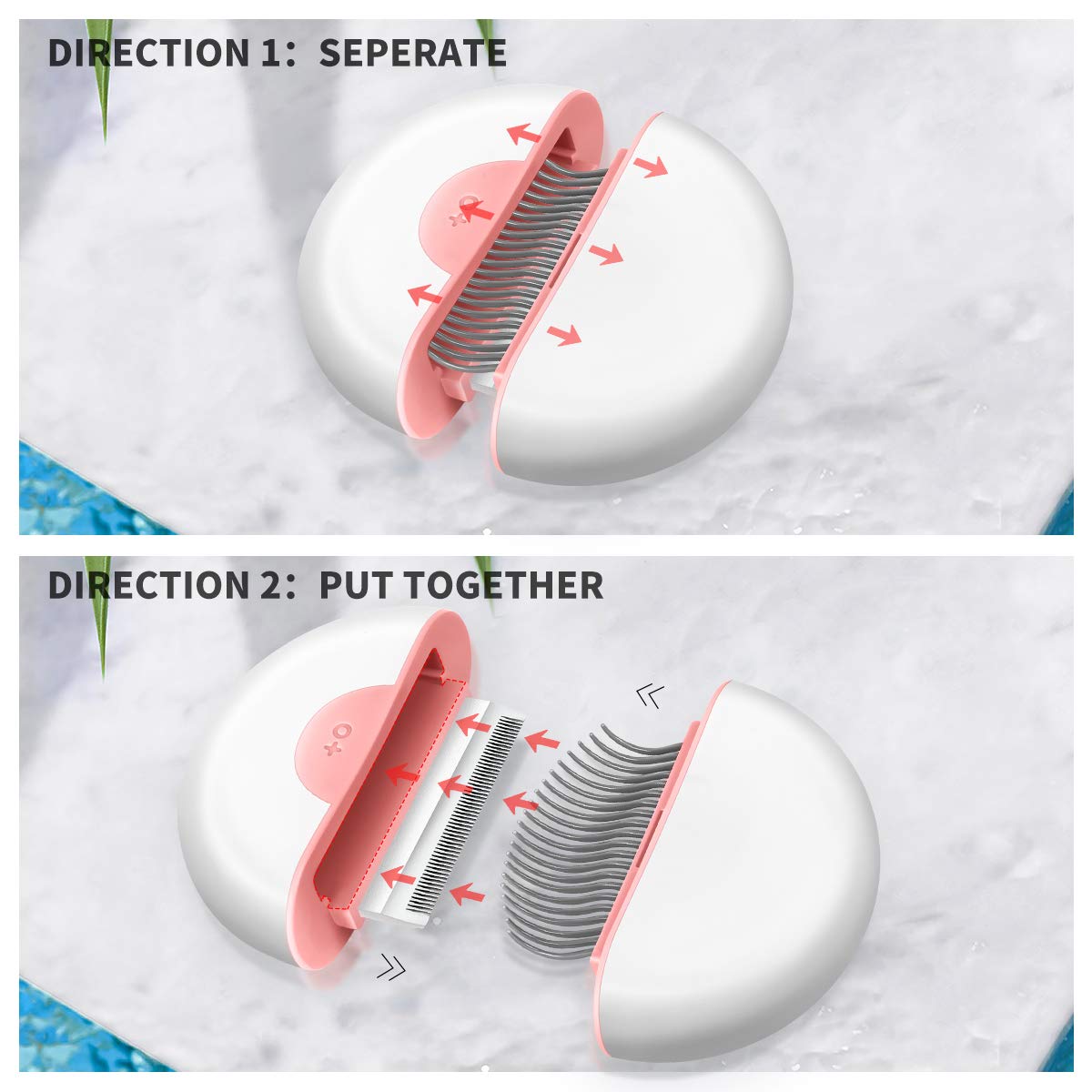 2 IN 1 Cat Comb Pet Grooming Hair Remover Supplies Cat Accessories Brush for Shedding Grooming Dogs Massage Comb Shedding Tools - petsany