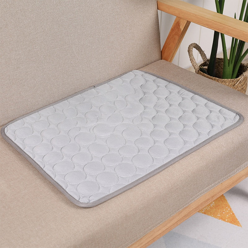 Dog & Cat ice silk Pad Pet cooling Mat. Breathable Pad for summer. - petsany