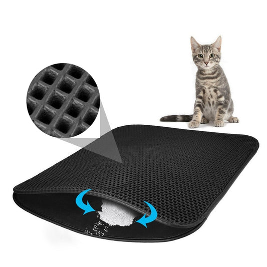 Cat litter trapper, easy to clean.Colors : Black & grey. Size : Large - petsany