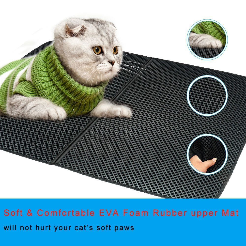 Cat litter trapper, easy to clean.Colors : Black & grey. Size : Large - petsany