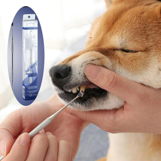 Pets Teeth Cleaning Tools Double Sided Dogs Cats Tartar Remover Dental Stones Toothbrush Stainless Steel Scraper Pet Supplies